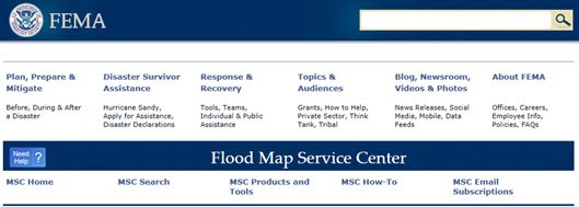 FEMA Flood Map Service Center